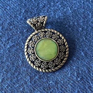 Lia Sophia Green and Gold Floral Pendant